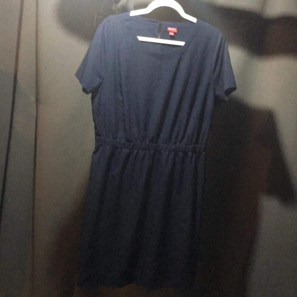 Navy blue knee length dress